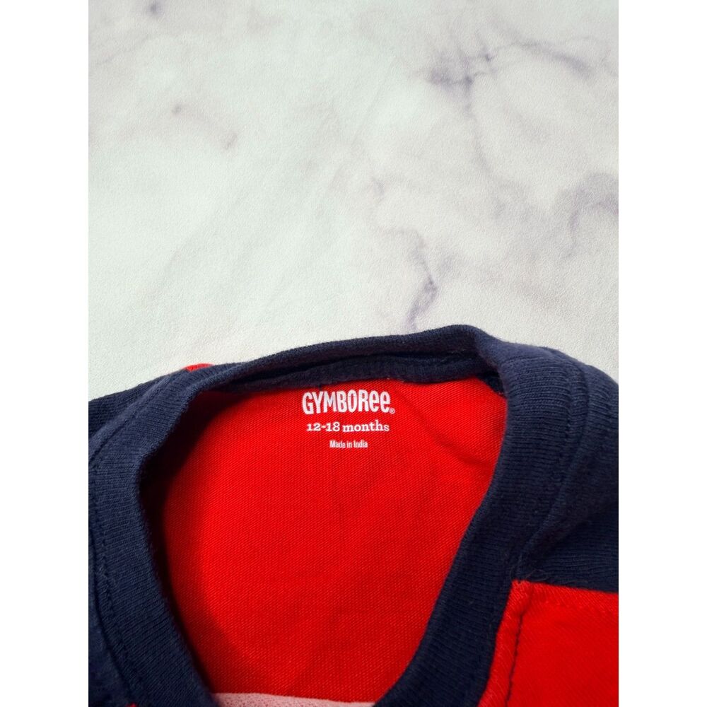 Gymboree Red & Navy Train Embroidery Long Sleeve Top - Picture 3 of 3